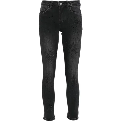 Skinny Jeans with Rhinestone Embellishment , female, Sizes: W32, W27, W31, W30, W28, W29 - Liu Jo - Modalova