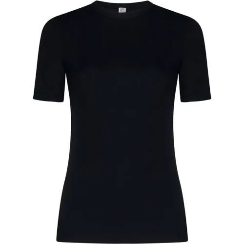 Schwarze T-Shirts und Polos , Damen, Größe: XS - TotêMe - Modalova