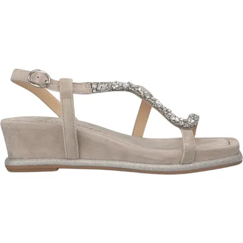 Glitter Keilabsatz Sandale mit Strassriemen , Damen, Größe: 37 EU - Alma en Pena - Modalova