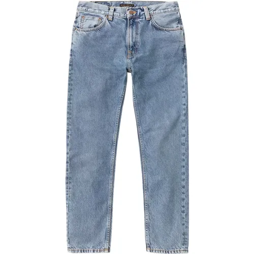 Herren Straight-Cut Blaue Jeans - Nudie Jeans - Modalova