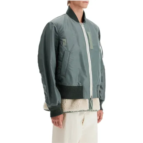 Layered Hybrid Bomber Jacket , male, Sizes: S - Sacai - Modalova