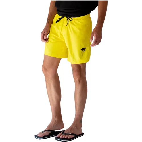 Gelbe Badehose über dem Knie , Herren, Größe: XL - ICE Play - Modalova