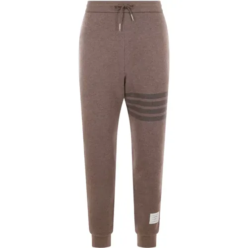 Thom , Wool Knit Jogging Pants with 4bar Detail , male, Sizes: S, L, XL, M - Thom Browne - Modalova