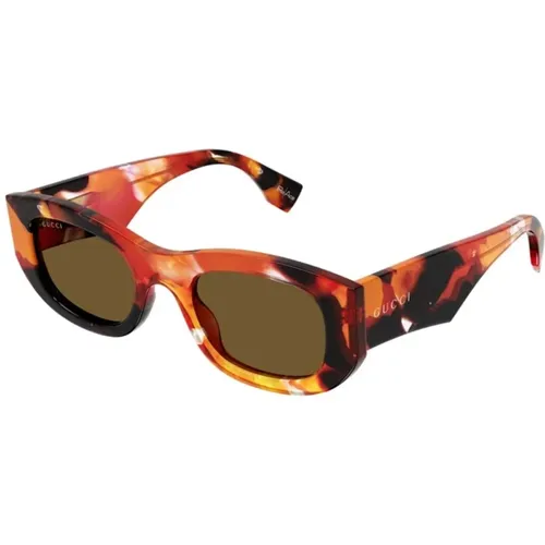 Orange Brown Sunglasses Gg1627S Model , unisex, Sizes: 51 MM - Gucci - Modalova