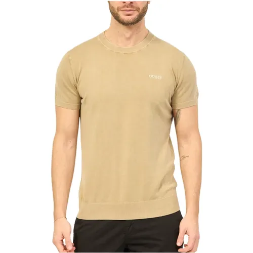 Cornell Gewaschenes T-Shirt in Khaki , Herren, Größe: XL - Guess - Modalova