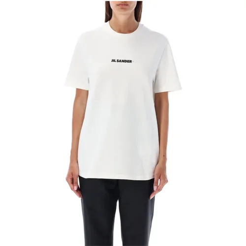 Porcelain Logo T-Shirt , female, Sizes: S, M - Jil Sander - Modalova