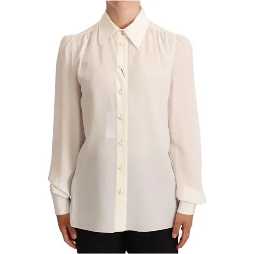 Luxuriöses Seiden Langarm Polo Shirt - Dolce & Gabbana - Modalova