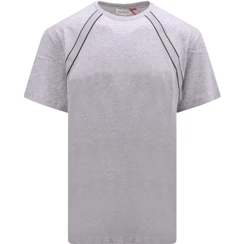 Bio-Baumwoll-T-Shirt mit diagonalen Details , Herren, Größe: XL - alexander mcqueen - Modalova