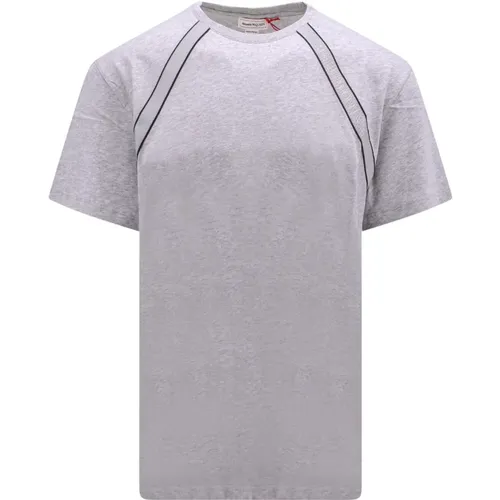 Bio-Baumwoll-T-Shirt mit diagonalen Details , Herren, Größe: S - alexander mcqueen - Modalova