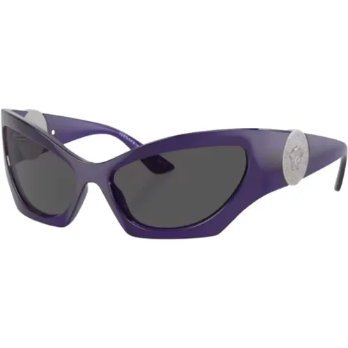 Bold Wpap-Around ;0Ve4450; Sunglasses /Transparent violet , unisex, Sizes: ONE SIZE - Versace - Modalova