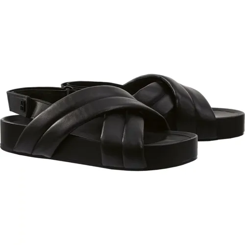 Schwarze Casual Offene Flache Sandalen , Damen, Größe: 37 EU - Högl - Modalova