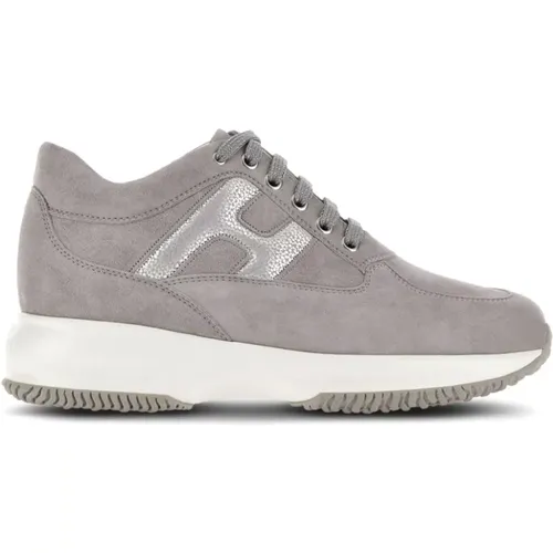 Metallic Sneakers Panelled Design , female, Sizes: 5 UK, 6 UK, 4 UK, 2 1/2 UK, 4 1/2 UK, 3 1/2 UK, 5 1/2 UK, 7 UK, 3 UK, 2 UK - Hogan - Modalova