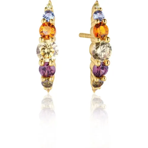 Vergoldete Ohrringe mit Multifarbenen Zirkonen - Sif Jakobs Jewellery - Modalova