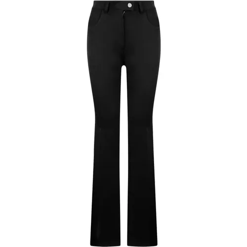 Schwarze Twill Bootcut Hose , Damen, Größe: S - Courrèges - Modalova