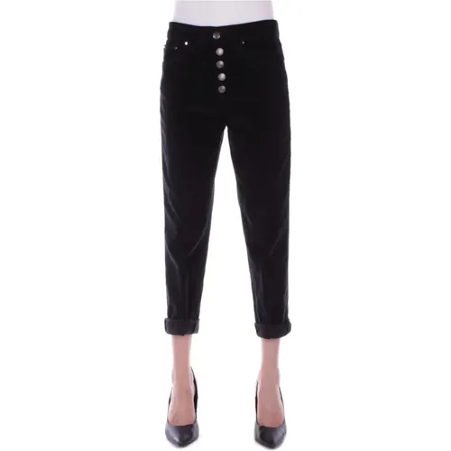 Trousers with Side Logo , female, Sizes: W27, W28, W29, W25, W26, W24, W30, W31 - Dondup - Modalova