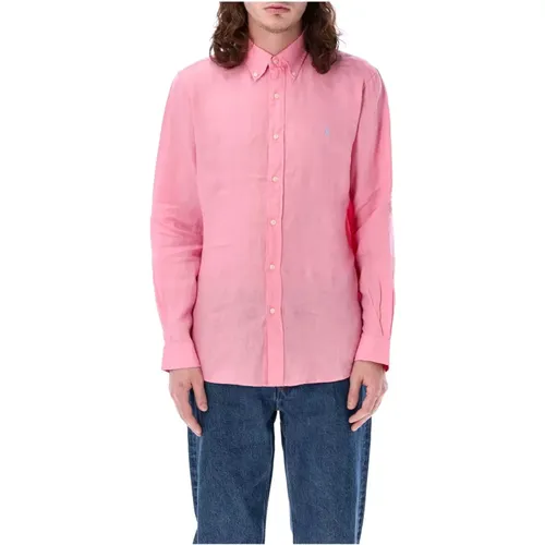 Florida Leinen Custom Fit Hemd , Herren, Größe: XL - Ralph Lauren - Modalova