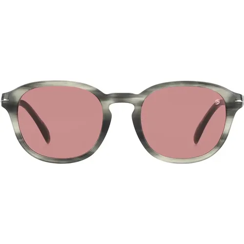 Grey Horn/Pink Sunglasses , male, Sizes: 53 MM - Eyewear by David Beckham - Modalova