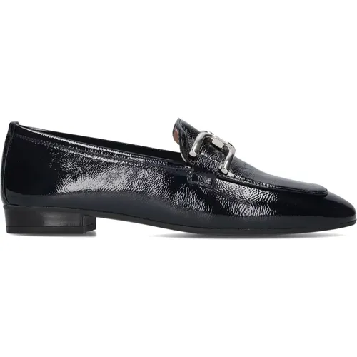 Schwarze Lederloafer mit Silberdetail , Damen, Größe: 40 EU - Unisa - Modalova