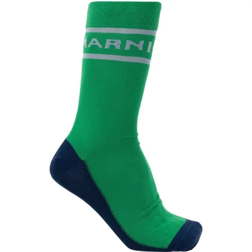 Socks with logo , male, Sizes: L - Marni - Modalova