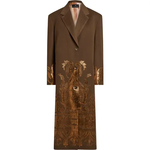 Paisley Wool Cashmere Coat , female, Sizes: 2XS - ETRO - Modalova