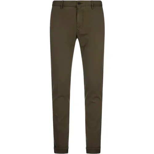 Grüne Slim Fit Chino Hose , Herren, Größe: W33 - Incotex - Modalova