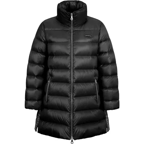 Schwarze Mittellange Daunenjacke für Frauen , Damen, Größe: S - duvetica - Modalova