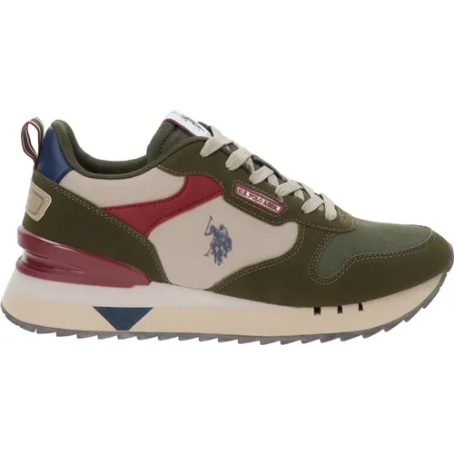 Mens Faux Leather and Fabric Sneakers , male, Sizes: 11 UK, 9 UK - U.s. Polo Assn. - Modalova