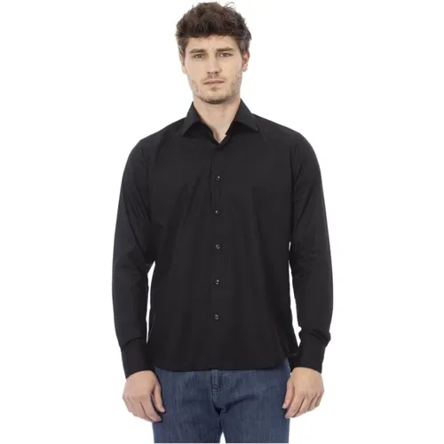 Italienisches Schwarzes Hemd Moderner Stil , Herren, Größe: XL - Baldinini - Modalova