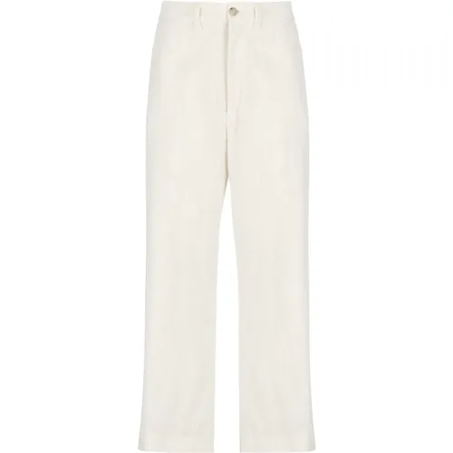 Ivory Cotton Pants with Pockets , female, Sizes: XS, 2XS - Ralph Lauren - Modalova