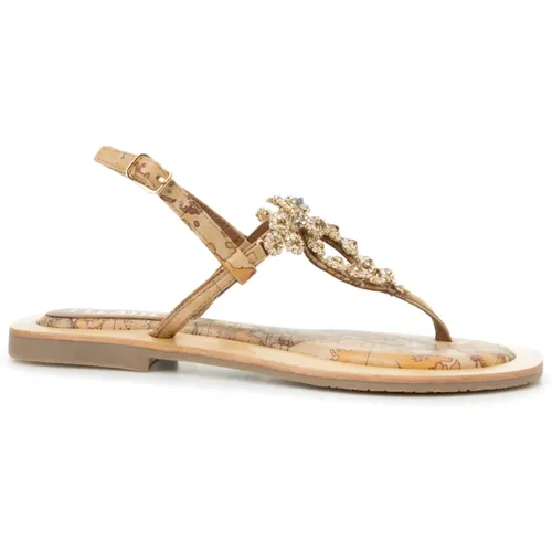 Geo Classic Print Flip-Flop Sandals , female, Sizes: 6 UK, 7 UK, 8 UK - Alviero Martini 1a Classe - Modalova