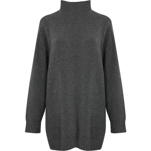 Kaschmir Hoher Hals Pullover Grau - Liviana Conti - Modalova