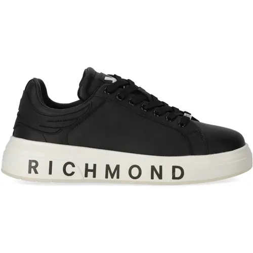 Schwarze Ledersneakers mit Logo - John Richmond - Modalova