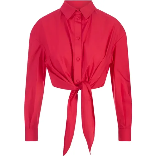 Cotton Poplin Shirt with Knot Detail , female, Sizes: S, XS - Alessandro Enriquez - Modalova