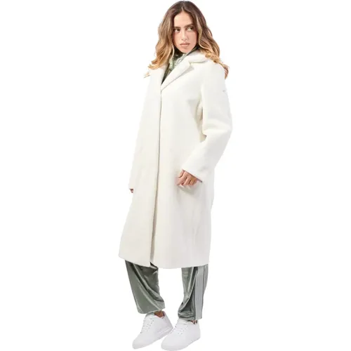 Weißer Langer Wendbarer Mantel Eleganter Stil , Damen, Größe: 2XL - YES ZEE - Modalova