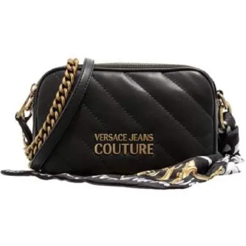 Quilted Shoulder Bag with Detachable Baroque Print Scarf , female, Sizes: ONE SIZE - Versace Jeans Couture - Modalova