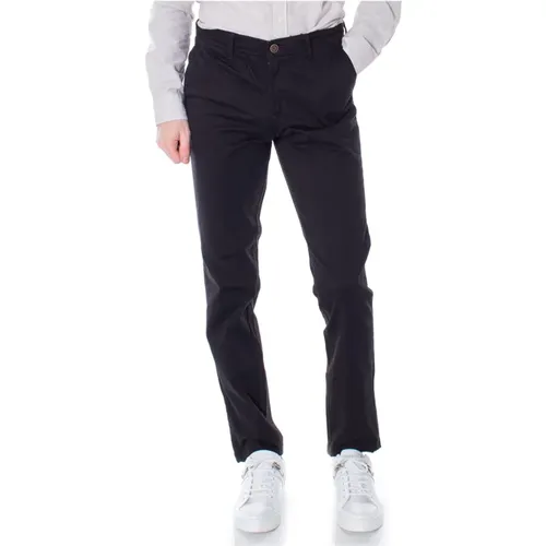 Schwarze einfarbige Baumwollhose , Herren, Größe: W29 L32 - jack & jones - Modalova