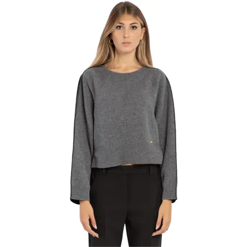 Gemütlicher Grauer Pullover für Frauen , Damen, Größe: XS - pinko - Modalova