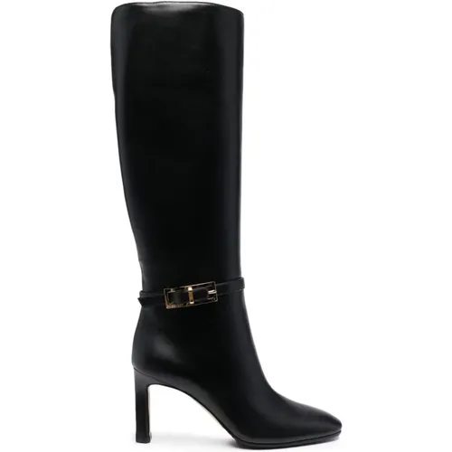 Buckled Knee-High Leather Boots , female, Sizes: 6 UK, 5 UK - Sergio Rossi - Modalova