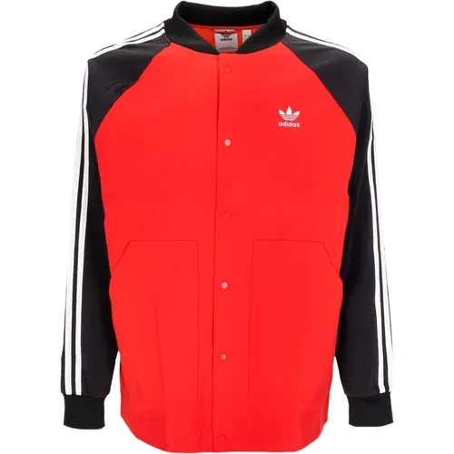 Windbreaker Jacket Scarlet/Black , male, Sizes: S, XL, L, M - Adidas - Modalova