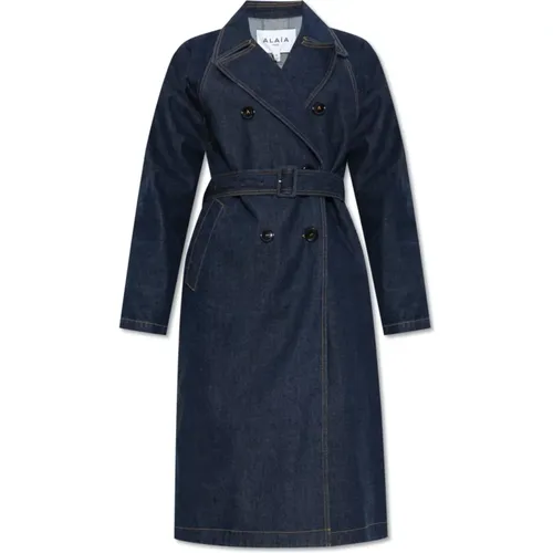 Denim trench coat , female, Sizes: XS - Alaïa - Modalova