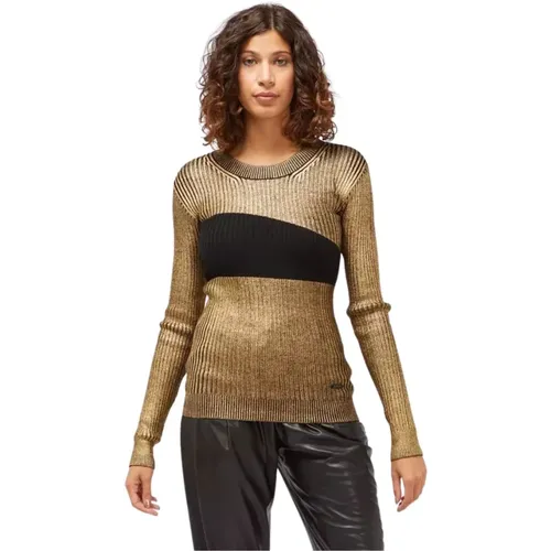 Glamouröser Goldprint Pullover , Damen, Größe: L - Custo Barcelona - Modalova