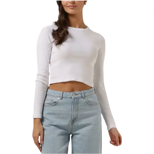 Crop Tee Tops T-shirts Weiß , Damen, Größe: XS - Envii - Modalova