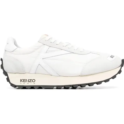 Weiße Low-Top-Sneaker Casual Stil , Herren, Größe: 44 EU - Kenzo - Modalova