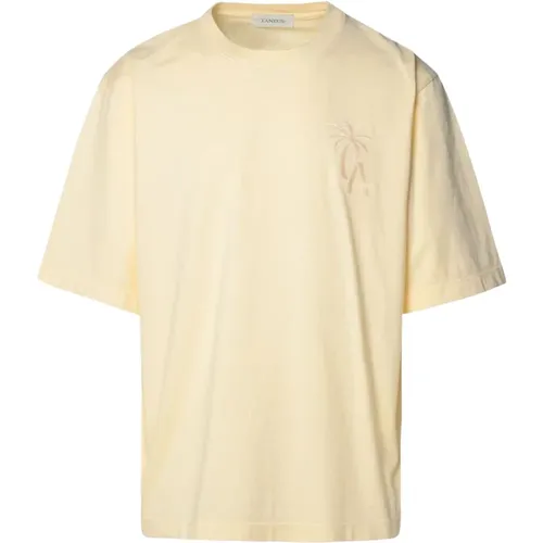 Baumwoll-T-Shirt mit Tonaler Stickerei , Herren, Größe: L - Laneus - Modalova