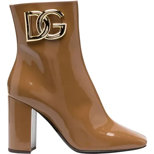Braune Stiefel , Damen, Größe: 35 1/2 EU - Dolce & Gabbana - Modalova