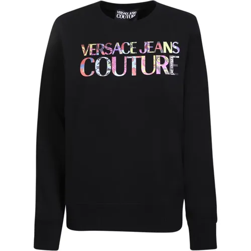 Embossed Logo Sweatshirt , female, Sizes: M, XS - Versace Jeans Couture - Modalova