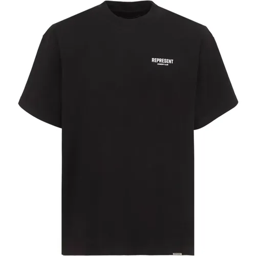 Baumwoll-T-Shirt mit Frontlogo , Herren, Größe: M - REPRESENT - Modalova