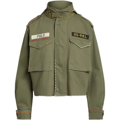 Kurze und lockere Camouflage-Jacke , Damen, Größe: L - Polo Ralph Lauren - Modalova