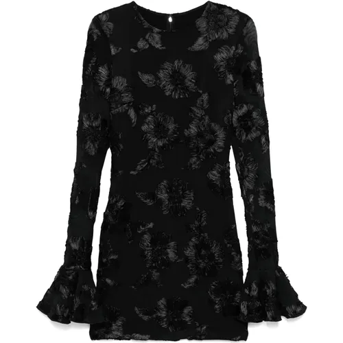 Schwarzes Blumen Mesh Mini Kleid - ROTATE Birger Christensen - Modalova