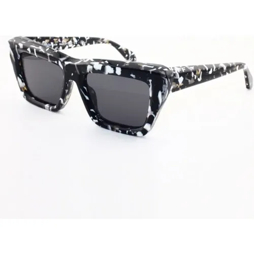 Hampton Sunglasses Black Havana Grey Lenses , unisex, Sizes: 53 MM - Off White - Modalova